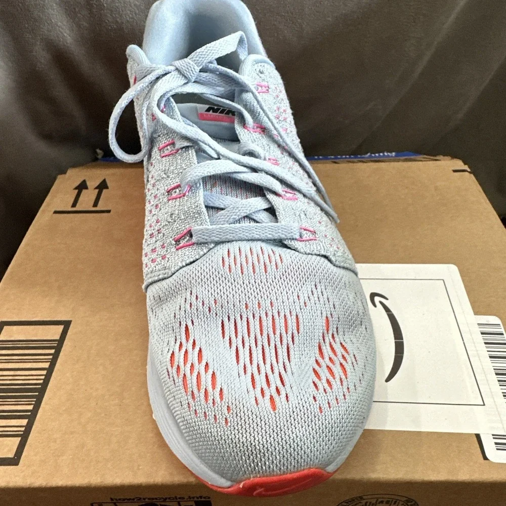 Nike LunarGlide 7 Running Shoes Women's Sz 9.5. Light Blue Pink Black Purple